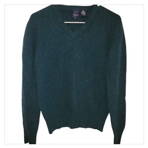 Vintage Daniel Hechter Paris Wool Sweater Men’s M Dark Green V-Neck Classic 90s